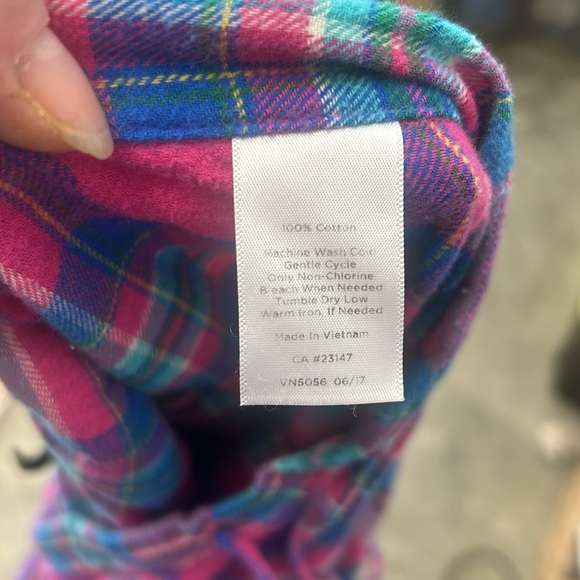 Talbots Women's Pajama Pants Pink Plaid Medium soft flannel Elasticic Waist - Picture 4 of 6